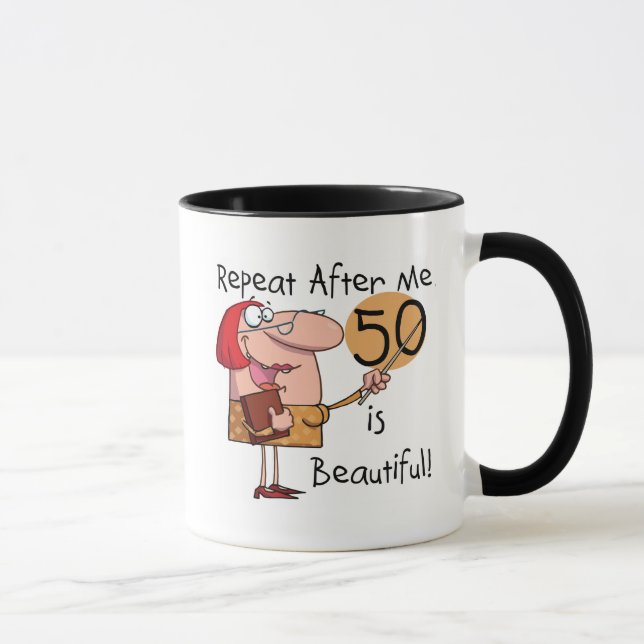 50 ist schöne T-Shirts und Geschenke Tasse (Rechts)