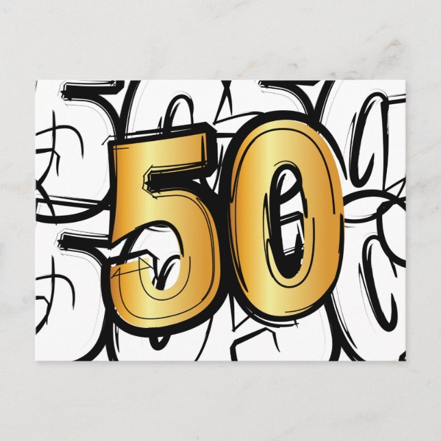 50 jaar jubileum, abraham, sarah of trouwdag. ankündigungspostkarte (Vorderseite)