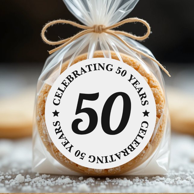 50 Jahre 50. Geburtstag Runder Aufkleber (Celebrating 50 Years Fifty 50th Birthday Classic Round Sticker
)