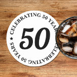 50 Jahre 50. Geburtstag Runder Pappuntersetzer<br><div class="desc">Feiern Sie 50 Jahre Untersetzer für eine fünfzigjährige Geburtstagsparty. Passen Sie das Alter an,  um Ihren Anlass zu Anzug. Große Geburtstagsgeschmack für einen fünfzigsten Geburtstagsbash.</div>