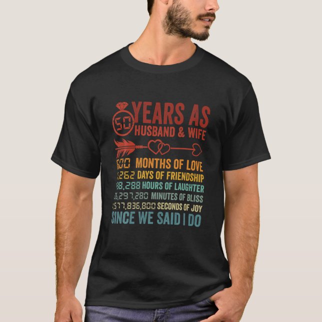 50 Jahre 600 Monate Eheschließungszeit 50. A T-Shirt (Vorderseite)