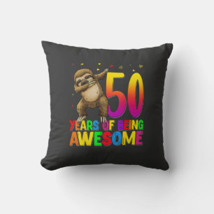 50 Jahre alte Geburtstagsfaultier Dabbing 50. Gebu Kissen