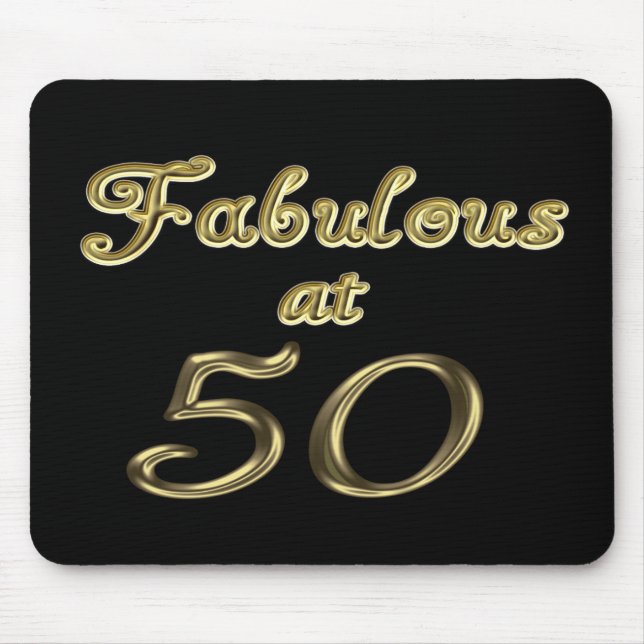 50 Jahre Fabelhaft mit 50 Gold Typografy Age 50 Mousepad (Vorne)