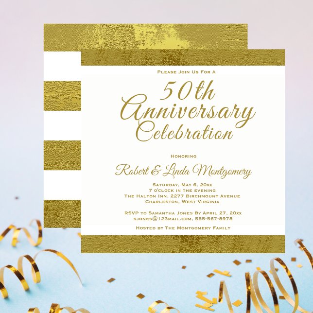 50 Jahre Feier Gold Einladung (50th Anniversary Celebration Gold Invitation)