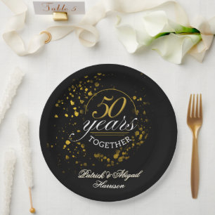 50 Jahre gemeinsam Goldenes Hochzeitsszenario-Part Pappteller
