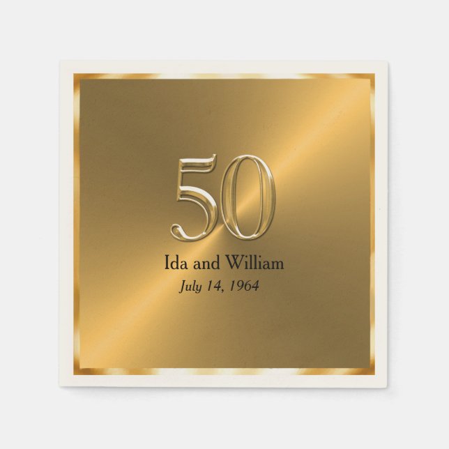 50 Jahre Gold Frame Serviette (Vorderseite)