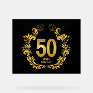 50 Jahre Gold Glitzer Jubiläum Acrylschild