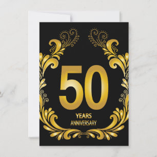 50 Jahre Gold Glitzer Jubiläum Einladung