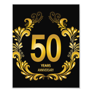 50 Jahre Gold Glitzer Jubiläum Fotodruck