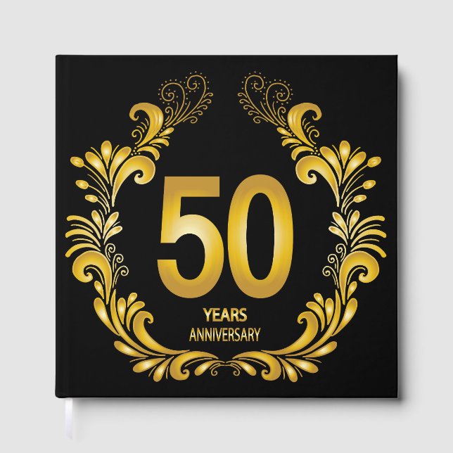 50 Jahre Gold Glitzer Jubiläum Gästebuch (Vorderseite)