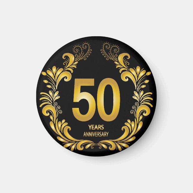 50 Jahre Gold Glitzer Jubiläum Magnet (Vorne)