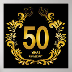 50 Jahre Gold Glitzer Jubiläum Poster