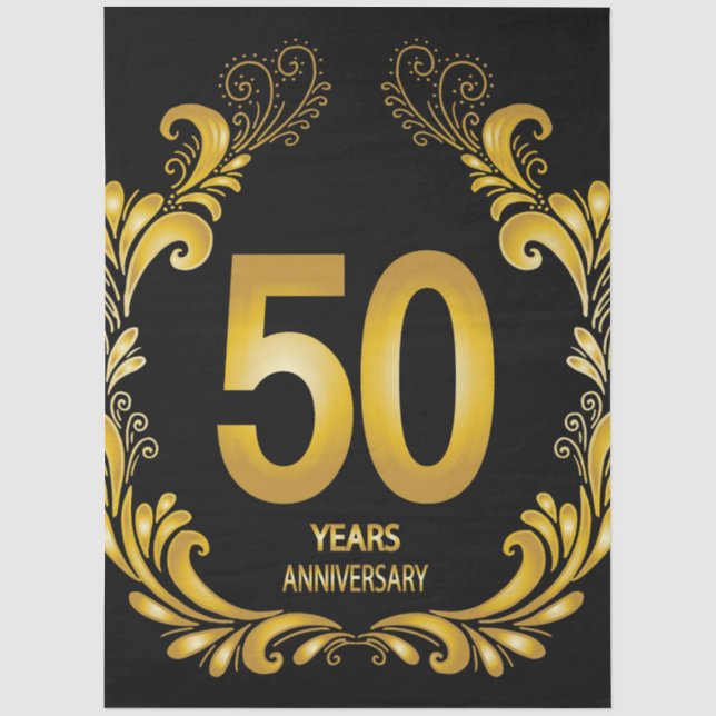 50 Jahre Gold Glitzer Jubiläum Seidenpapier (Vorderseite)