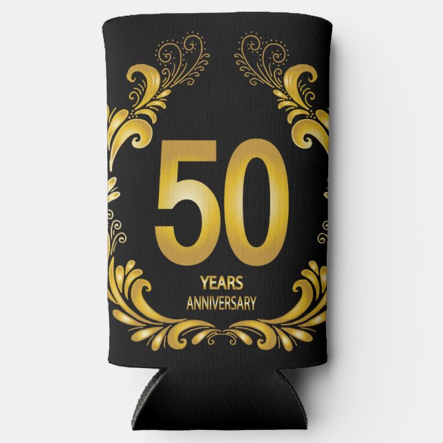 50 Jahre Gold Glitzer Jubiläum Selters Dosenkühler (Vorderseite)