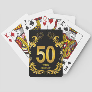 50 Jahre Gold Glitzer Jubiläum Spielkarten