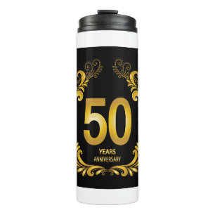 50 Jahre Gold Glitzer Jubiläum Thermosbecher