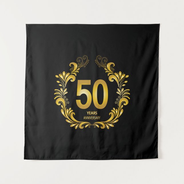 50 Jahre Gold Glitzer Jubiläum Wandteppich (Vorderseite)