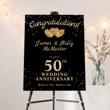 50 Jahre Gold Glückwünsche Foam Board