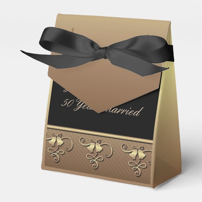 50 Jahre Gold und Black Fevor Box Geschenkschachtel (Vorderseite)