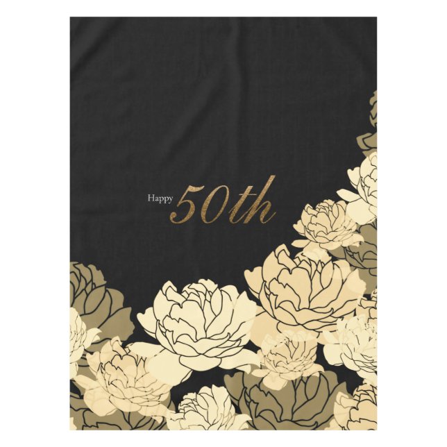 50 Jahre Gold und Gelb Tischdecke (Vorderseite)