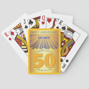 50 Jahre   Golden Ray 12 Schritt INDIVIDUELLER NAM Spielkarten
