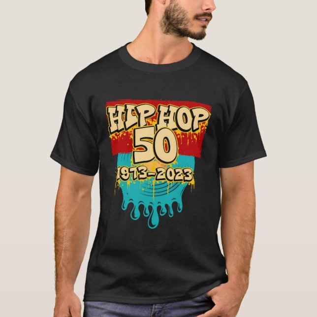 50 Jahre Hip Hop 50 Jubiläumsfeier T-Shirt (Vorderseite)