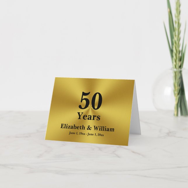 50 Jahre Hochzeit glückliche Anniversary Black and Karte (Vorderseite)
