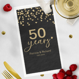 50 Jahre Hochzeit Schwarzgoldene Hochzeit Serviette