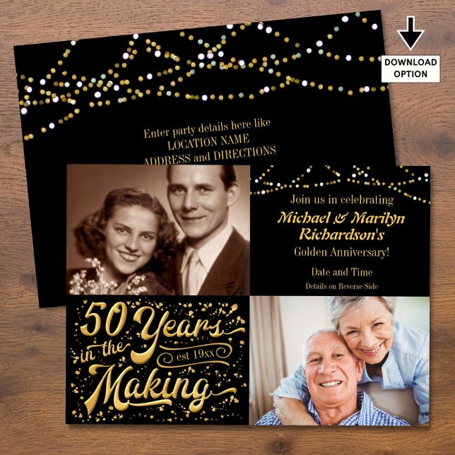50 Jahre im Jubiläum des Making Then & Now Einladung (Von Creator hochgeladen)