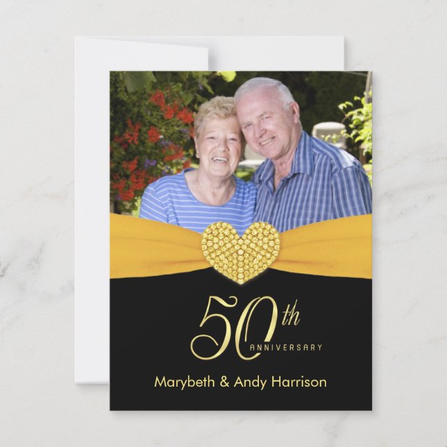 50 Jahre - Imitate Pocket Foto Einladungen (Vorderseite)