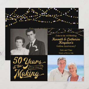 50 JAHRE IN DER MACHER Jubiläums Dann & Jetzt Bild Einladung