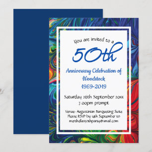 50 Jahre Jubiläum Feier Retro Personalisiert Einladung