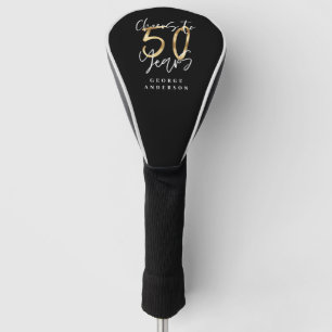 50 Jahre modernes Schwarz und Gold Golf Headcover