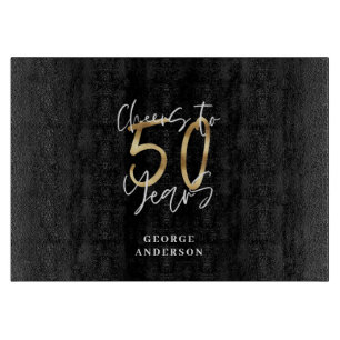 50 Jahre modernes Schwarz und Gold Schneidebrett