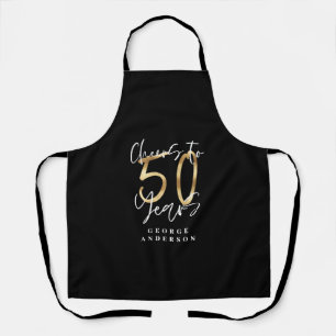 50 Jahre modernes Schwarz und Gold Schürze