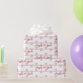50 Jahre Rotes Herz Geschenkpapier