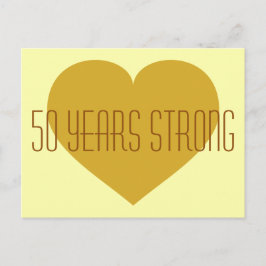 50 Jahre Starkes solides goldenes Herz Postkarte