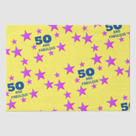 50 Jahre und fabelhafte Gelbe Sterne Geburtstag Seidenpapier