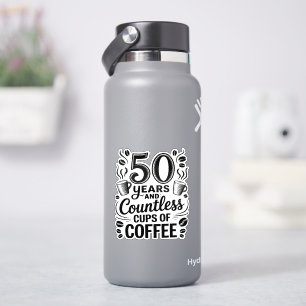 50 Jahre und unzählige Tassen Kaffee Aufkleber