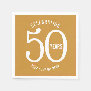 50 Jahre Unternehmensjahrestags-Party golden Serviette