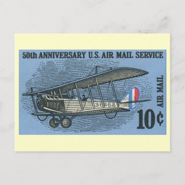 50 Jahre US Air Mail Service Postkarte (Vorderseite)