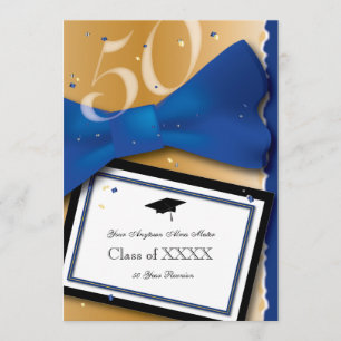 50-Jahres-Klasse Wiedersehen Royal Blue Accent Col Einladung