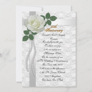 50. Jahrestag der Erneuerung Einladung White Rose