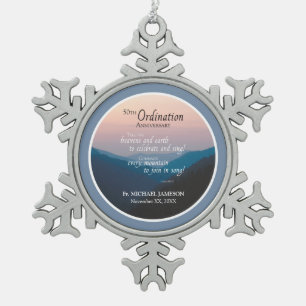 50. Jahrestag der Ordination Herzlichen Glückwunsc Schneeflocken Zinn-Ornament