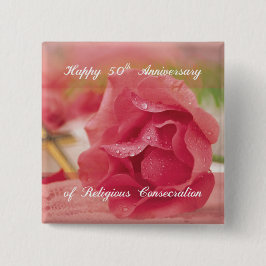 50. Jahrestag der religiösen Rose Button
