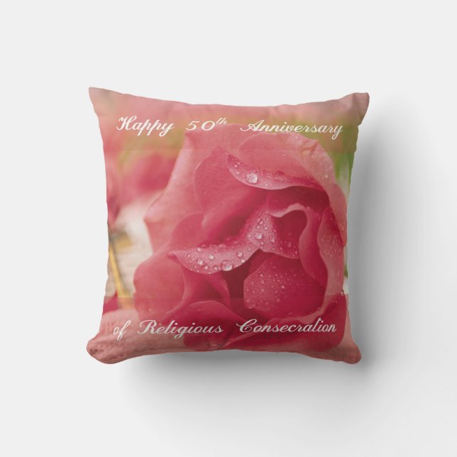 50. Jahrestag der religiösen Rose Kissen (Vorderseite)