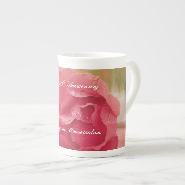 50. Jahrestag der religiösen Verhaftung Pink Ro Prozellantasse (Vorderseite Rechts)