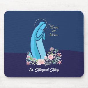 50. Jahrestag des religiösen Lebens Nun Pink Blume Mousepad