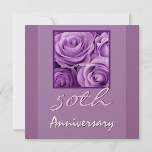50. Jahrestag Einladung Lavender Lila Rose