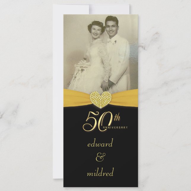 50. Jahrestag - elegante Foto-Einladungen Einladung (Vorderseite)